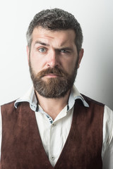 Hipster in shirt and waistcoat.