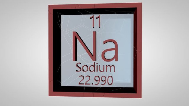 Sodium. Element of the periodic table of the Mendeleev system.