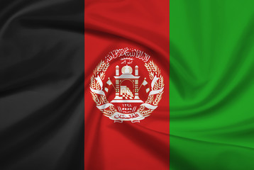 Afghanistan flag with fabric texture.