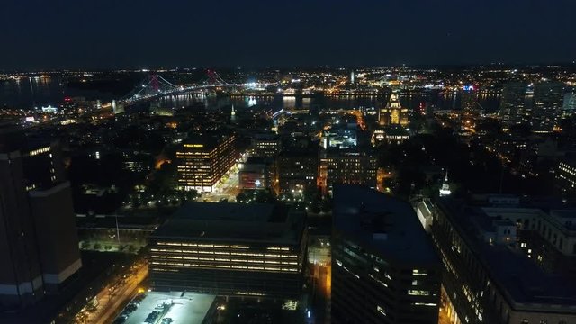 Aerial View Center City Philadelphia Just After Sunset