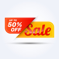 Super sale discount banner design. Layout for online shopping, product, promotions, website and brochure.Special offer 50% off. Vector template background.