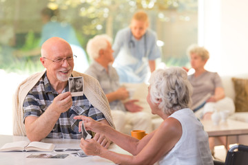Husband showing photos