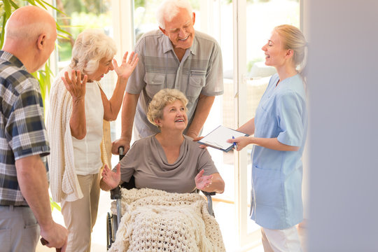 Woman Leaving Hospital