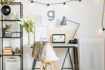 Nordic work area with fur