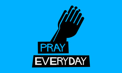 Retro 'Pray Everyday' Poster With Folded Hands