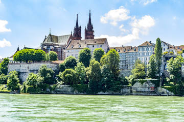 Basel am Rhein in Switzerland
