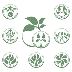 Abstract vector tree emblem. Eco lifestyle concept template.