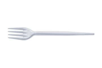 White fork plastic isolated on white