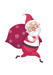 The image of Santa Claus in cartoon style. Christmas vector illustration