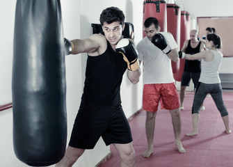 sportsman works out blows