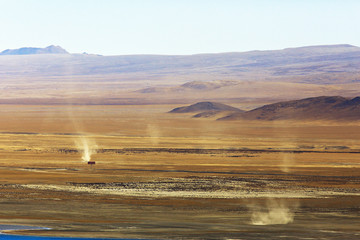 tornado in the desert landscape