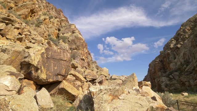 Native American Rock Art at Parowan Gap Petroglyphs in Utah