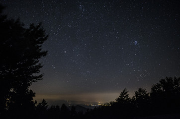 Cielo stellato in montagna