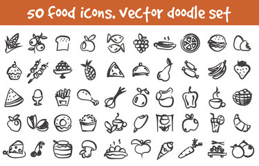 vector doodle icons set