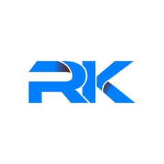 rk logo initial logo vector modern blue fold style