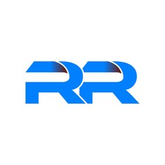 rr logo initial logo vector modern blue fold style
