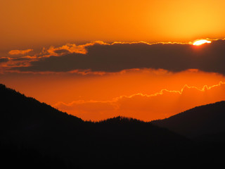 Sunset over the mountain