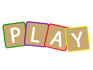 The word play made up from wooden blocks