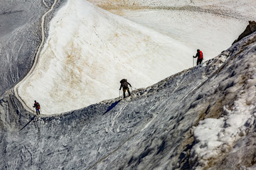 Mountaineer at the Mont Blanc Massif In The French Alps