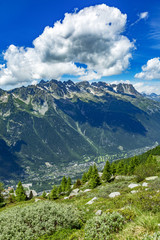 Mountain Mont Blanc Massif at Chamonix