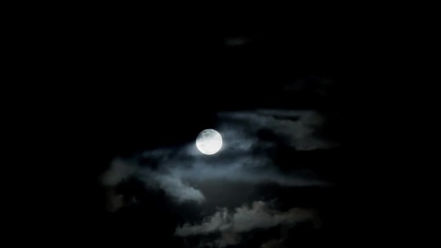 full moon clouds night sky