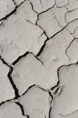Obraz premium Waterless dry dead ground dirt with cracks and fracture. Post-Apocalyptic Earth after ecological disaster, without water irrigation. Dried land.