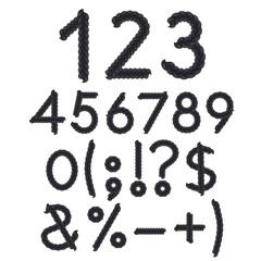 Naklejka premium Numbers and signs of braids. Isolated vector objects on white background.