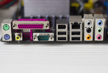 Computer motherboard closeup