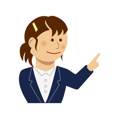 Woman pointing at something illustration