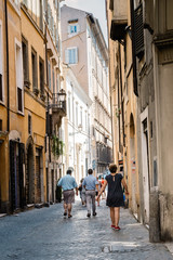 Scenic view of street in historical centre of Rome