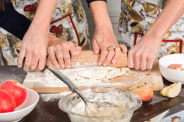 Obraz na płótnie Canvas Preparation of the dough