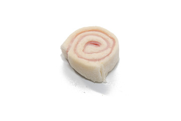 sausage roll sandwich on white background