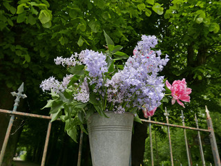Handmade syringa bouquet from the summer garden