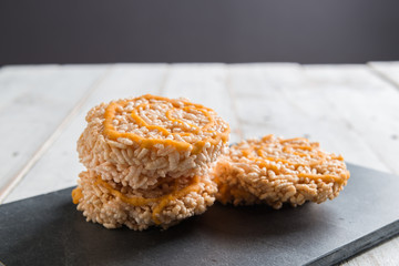 Thai sweet crispy rice cracker with cane sugar