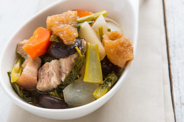 Chinese vegetable stew, mixture of vegetables and pork