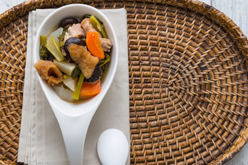 Chinese vegetable stew, mixture of vegetables and pork