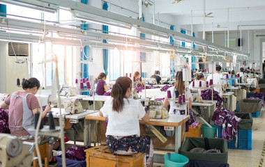 Fototapeta na wymiar Clothing factories make costumes