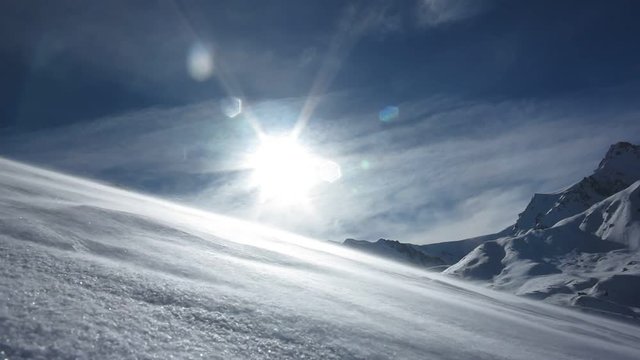 Snow blizzard in the mountains
