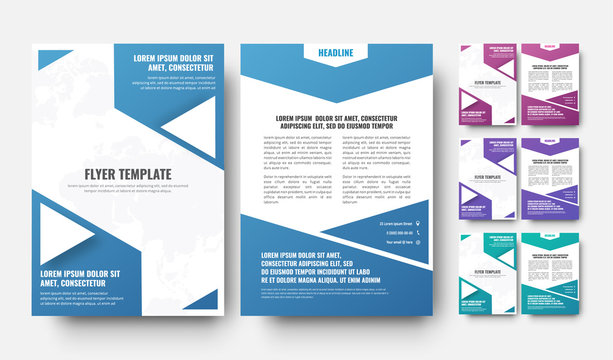Design of a modern flyer in abstract triangular design elements