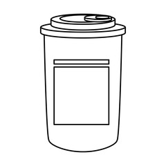 flat line  uncolored  coffee over white background vector illustration