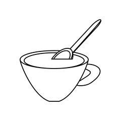    cup  and spoon vector illustration