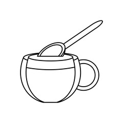   cup  and spoon vector illustration