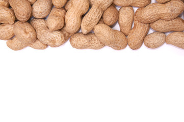 Peanuts in a peel on a white background isolate