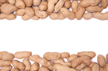 Peanuts in a peel on a white background isolate