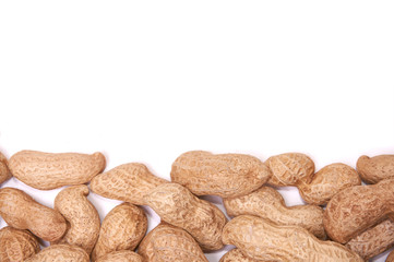 Peanuts in a peel on a white background isolate