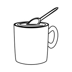  mug and spoon   vector illustration