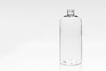 empty bottle cosmetic packaging on a white background