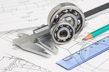 technical drawing and bearing