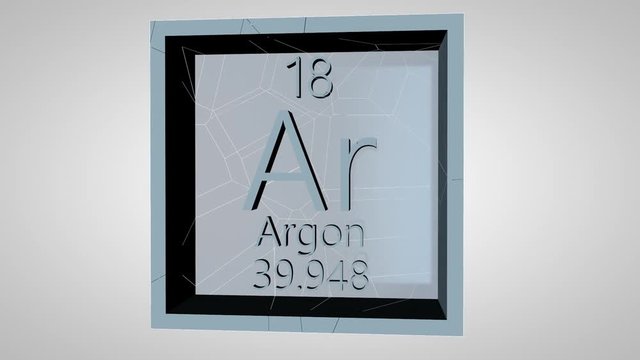 Argon. Element of the periodic table of the Mendeleev system.
