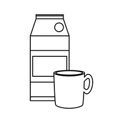 coffee and milk carton  vector illustration